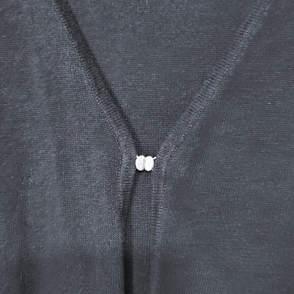 Kathie Lee Black Clasp Short Sleeve Top w/ Built In Undershirt - L - Picture 4 of 7